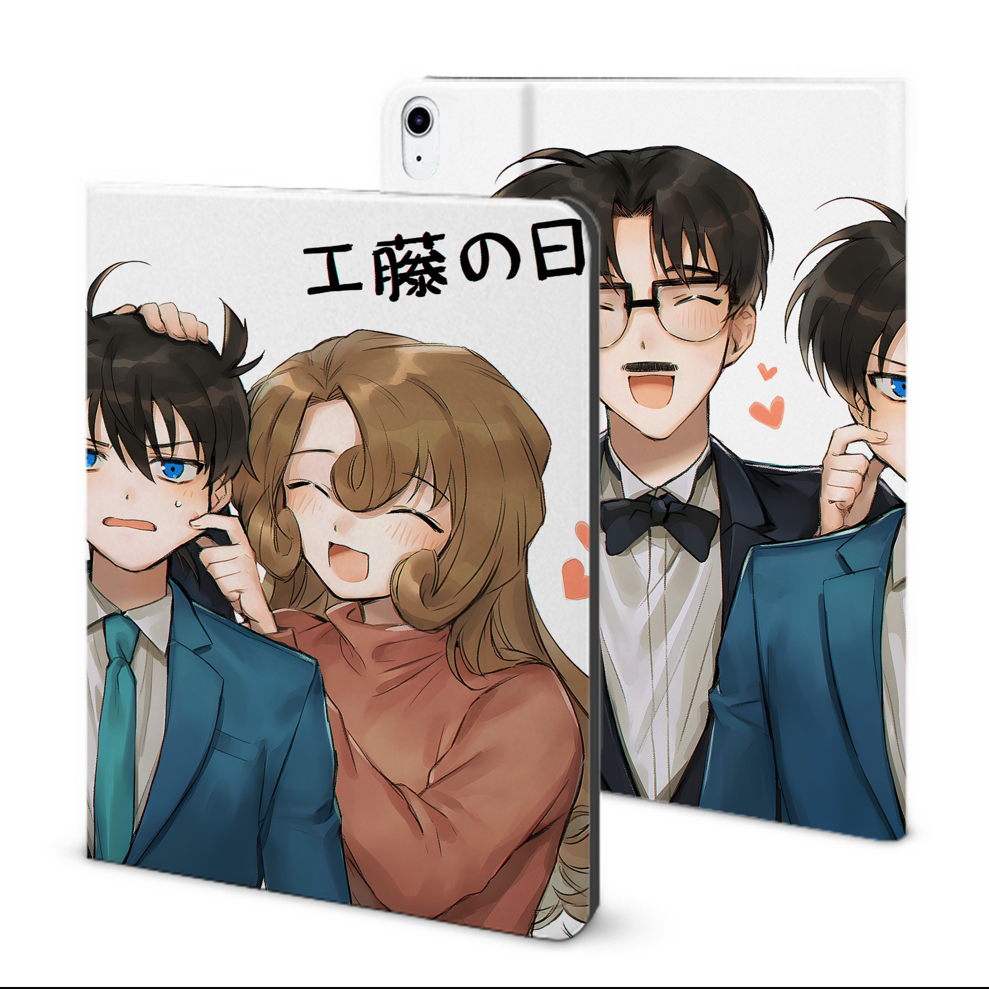 （画像用） 名探偵コナン Detective Conan IPad ケース ブック型 PUレザー TPU 耐衝撃 軽量 薄型 ペン収納なし 全面保護 IPad 各モデル対応